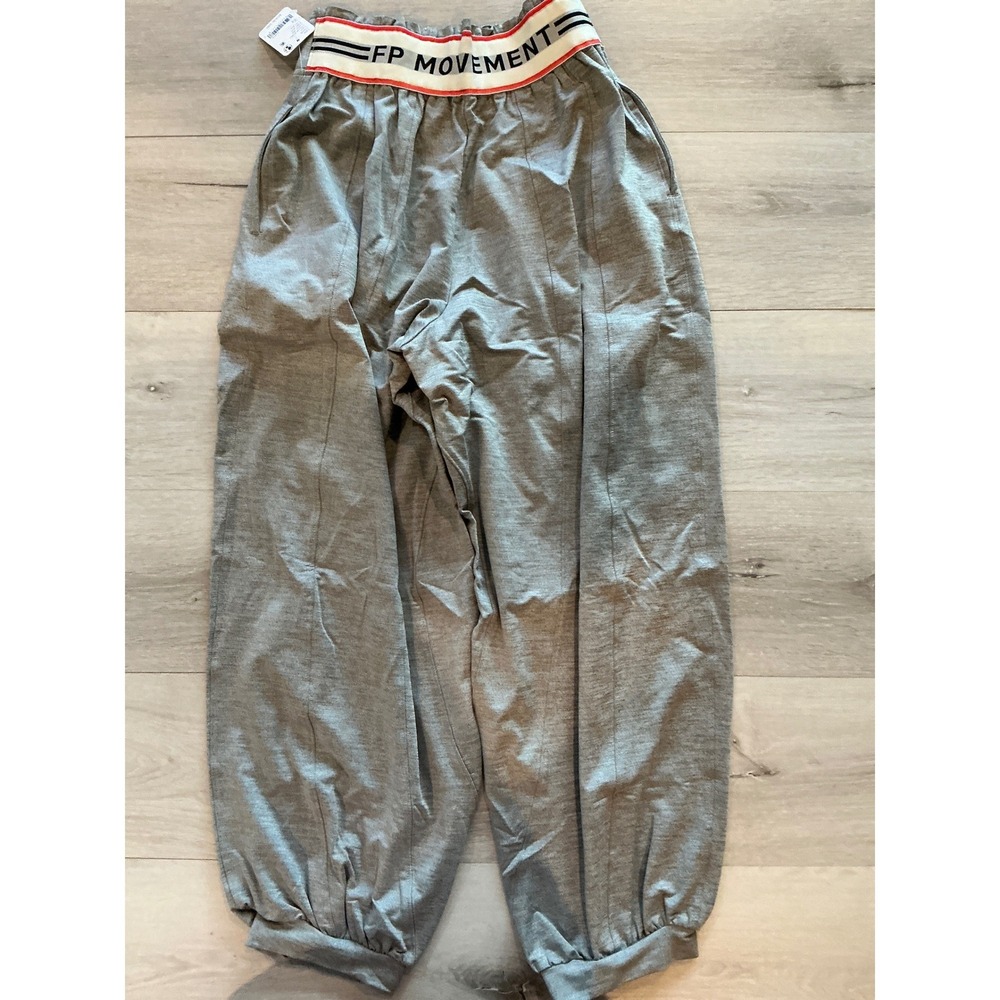 Free People Movement Heather Grey Jogger Sweatpants XS Logo Waistband New W/ Tag - Picture 6 of 7